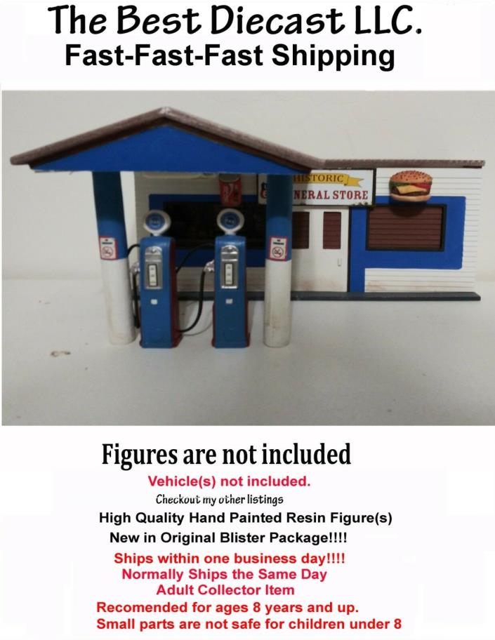 Gas Station Diorama American Diorama 1:18  or can be used with 1:24th figures