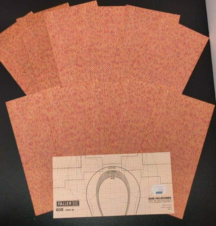 11 Pages 608 Faller HO Wall in bricks 250 x 125 mm with tunnel cutout template