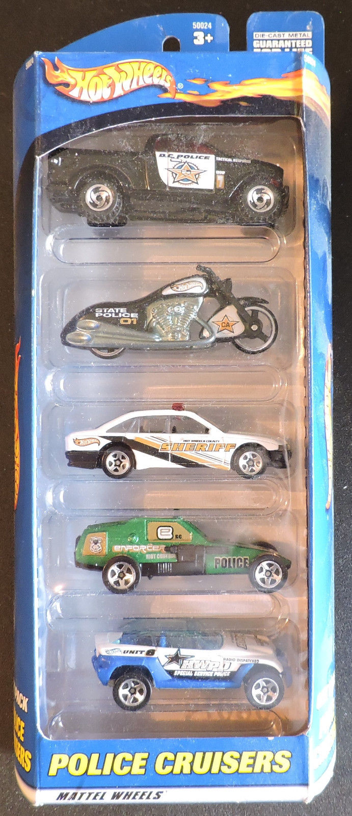 HOTWHEELS  2001 POLICE CRUISERS 5 PACK