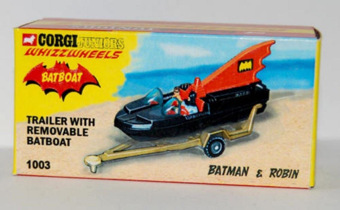 Corgi Juniors Batman empty box  Batboat with trailer