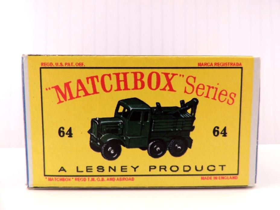 Matchbox Lesney 64  SCAMMELL BREAK-DOWN TRUCK Repro  style D Box