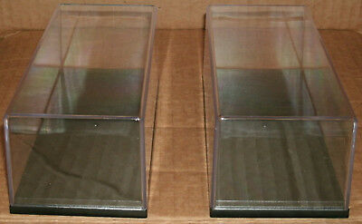 Two 1/43 Scale Plastic Acrylic Display Cases for Diecast Car Model Collectibles