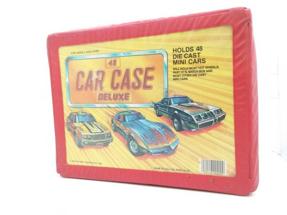 Vintage Tara Toy Corp Die Cast 48 Car Deluxe Red Vinyl Case USA