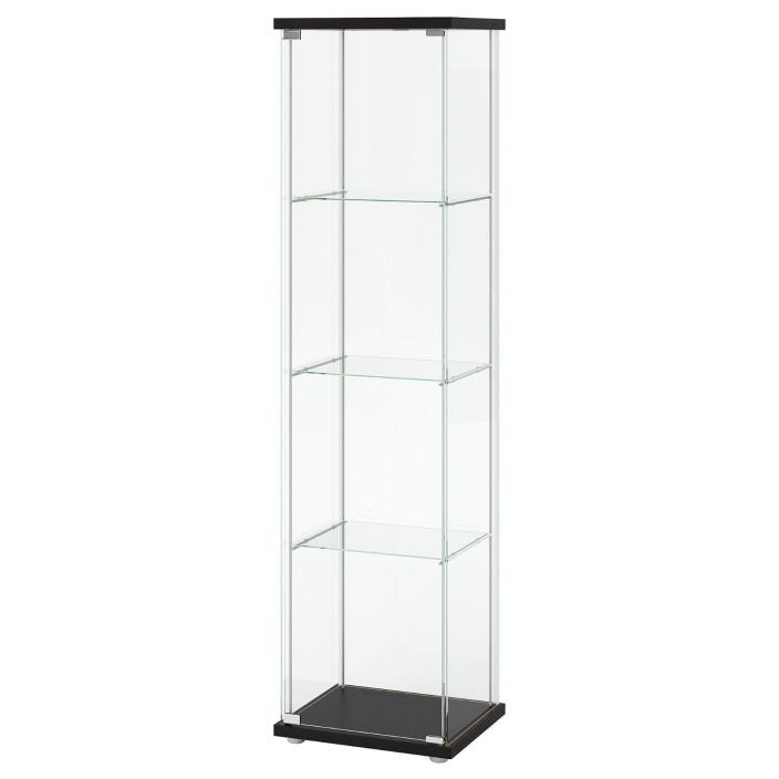 Ikea DETOLF Glass-Door Cabinet Black-Brown Modern 101.192.06