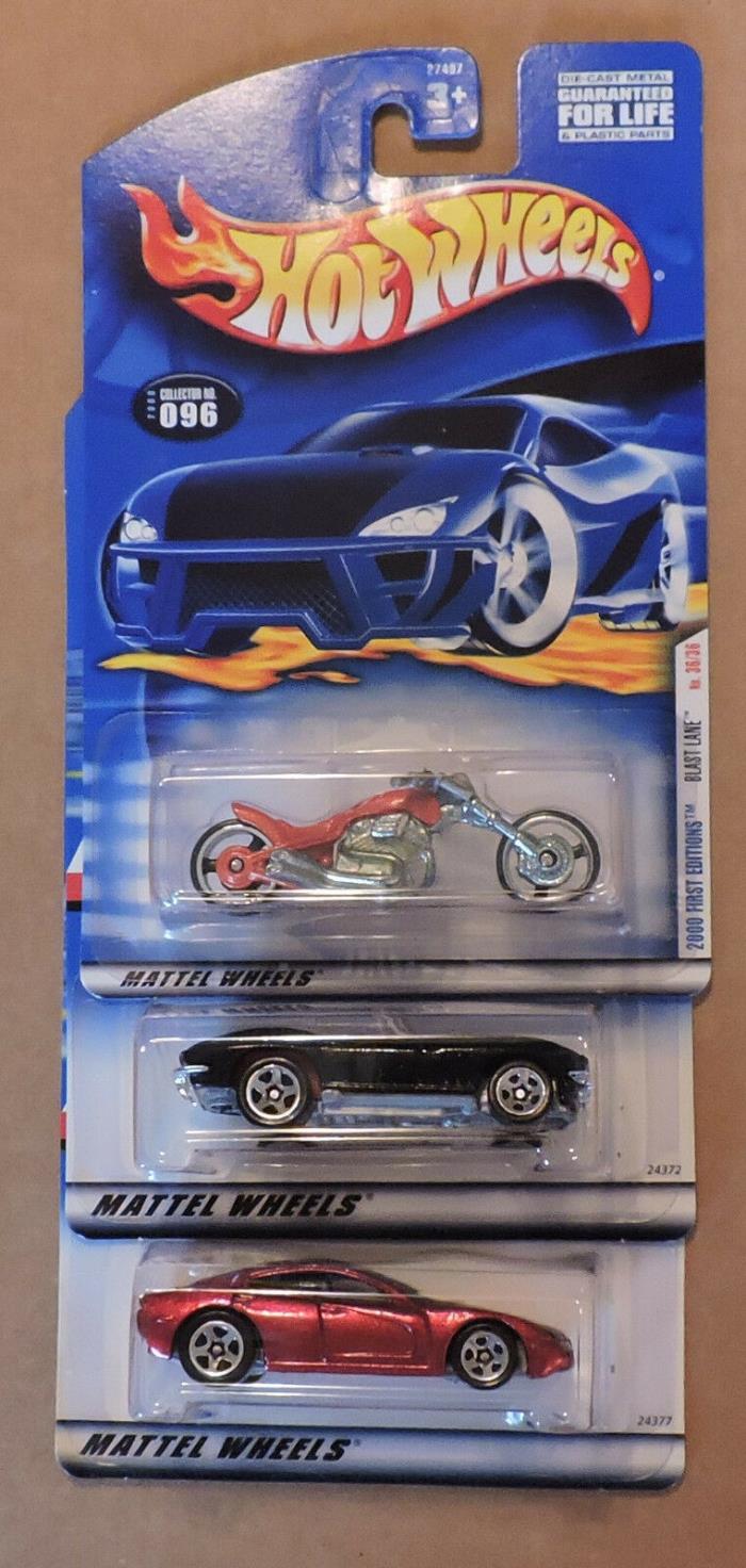2000 HOTWHEELS 1ST ED 65 MUSTANG, DODGE CHARGER R/T, & BLAST LANE