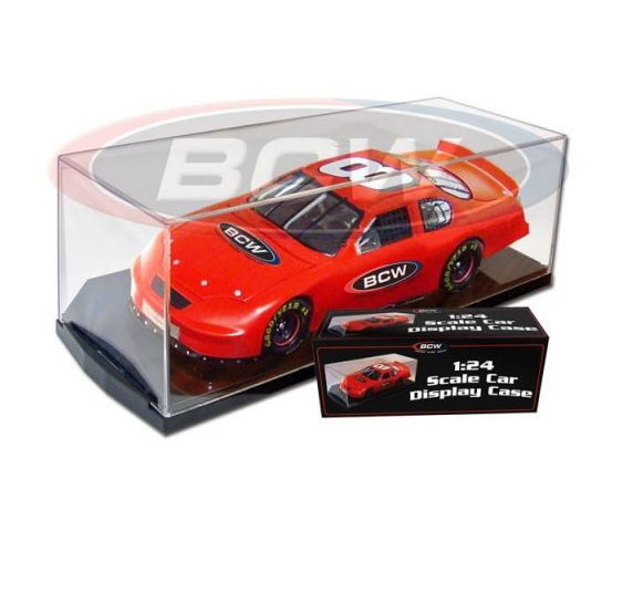 BCW 1:24 Scale Diecast Car Acrylic Display Case  For Action NASCAR Black Base
