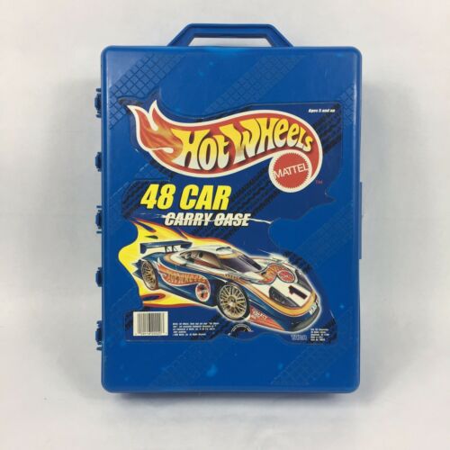HOT WHEELS Mattel 48 Car Carry Case VTG 1999 Style 20020 Toy Storage Blue