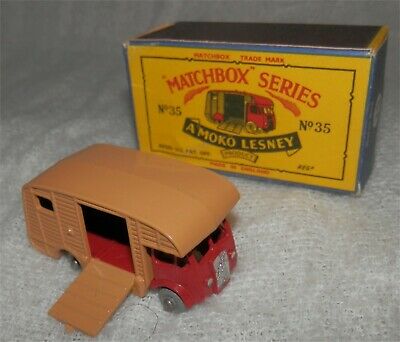 1960s.Matchbox.Lesney.MOKO.35 Marshall Horse Box Mint in box.GREY PLASTIC WHEELS