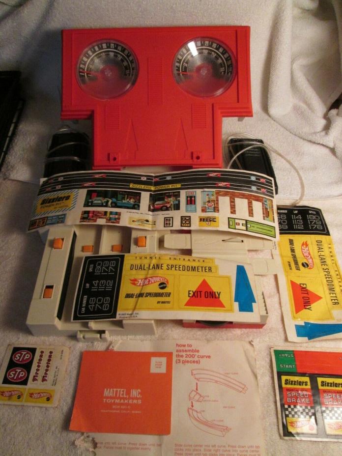 Vintage 1970 Mattel Sizzler race set parts Speed Brake,Speedometer,Lap counter +