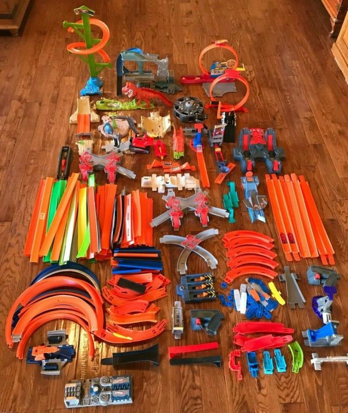 HOT WHEELS LOT TRACK PIECES, loops ,BOOSTER, curves connectors + MORE