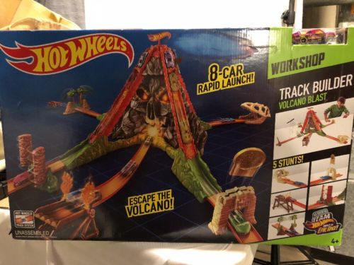 Hot Wheels Track Builder Volcano Blast Trackset Toy Game Kids Play Gift