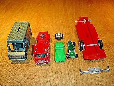 VTG TOY VEHICLES LOT FOR REFURB + PARTS METAL LESNEY PLASTIC HOT WHEELS RED LINE