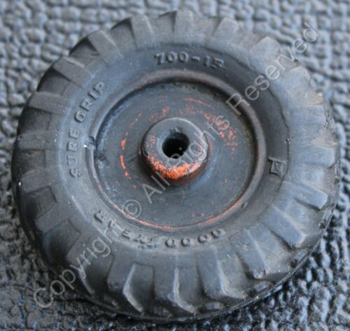 Vintage Goodyear Sure Grip 700-15 Rubber Toy Tire - Traces of Red Paint