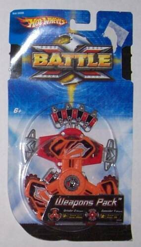 MATTEL HOT WHEELS BATTLE X WEAPONS PACK -GRINDER 2 + EXTENDER 1 NEW IN PKG