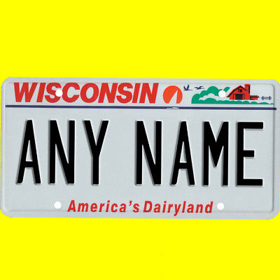 1/43-1/5 scale custom license plate set any brand RC/model car - Wisconsin tags