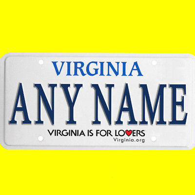 1/43-1/5 scale custom license plate set any brand RC/model car - Virginia tags