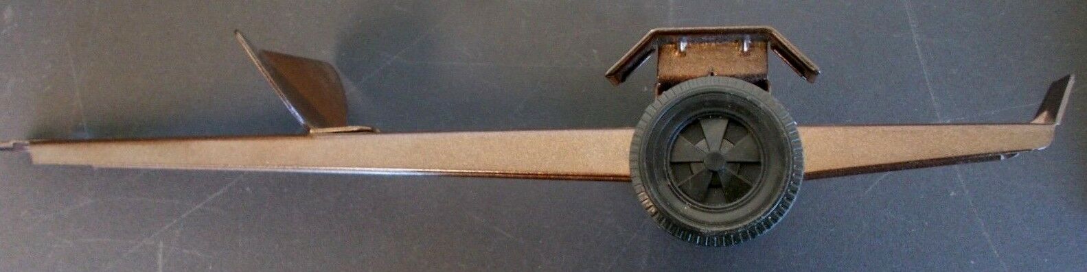 Nylint die-cast tow trailer chassis+2 wheels: vintage? brown metal pressed steel