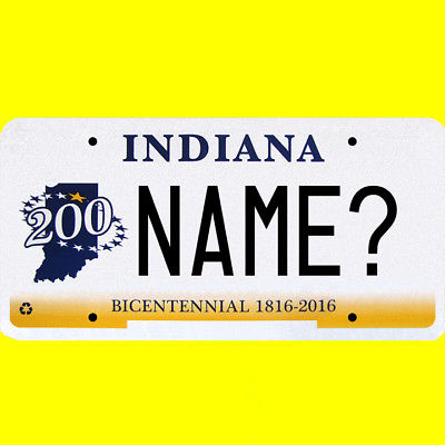 1/43-1/5 scale custom license plate set any brand RC/model car - Indiana tags