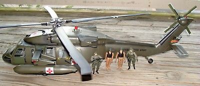 1:18 BBI Elite Force U.S Army UH60 Black Hawk Dustoff Medevac Helicopter Crew B