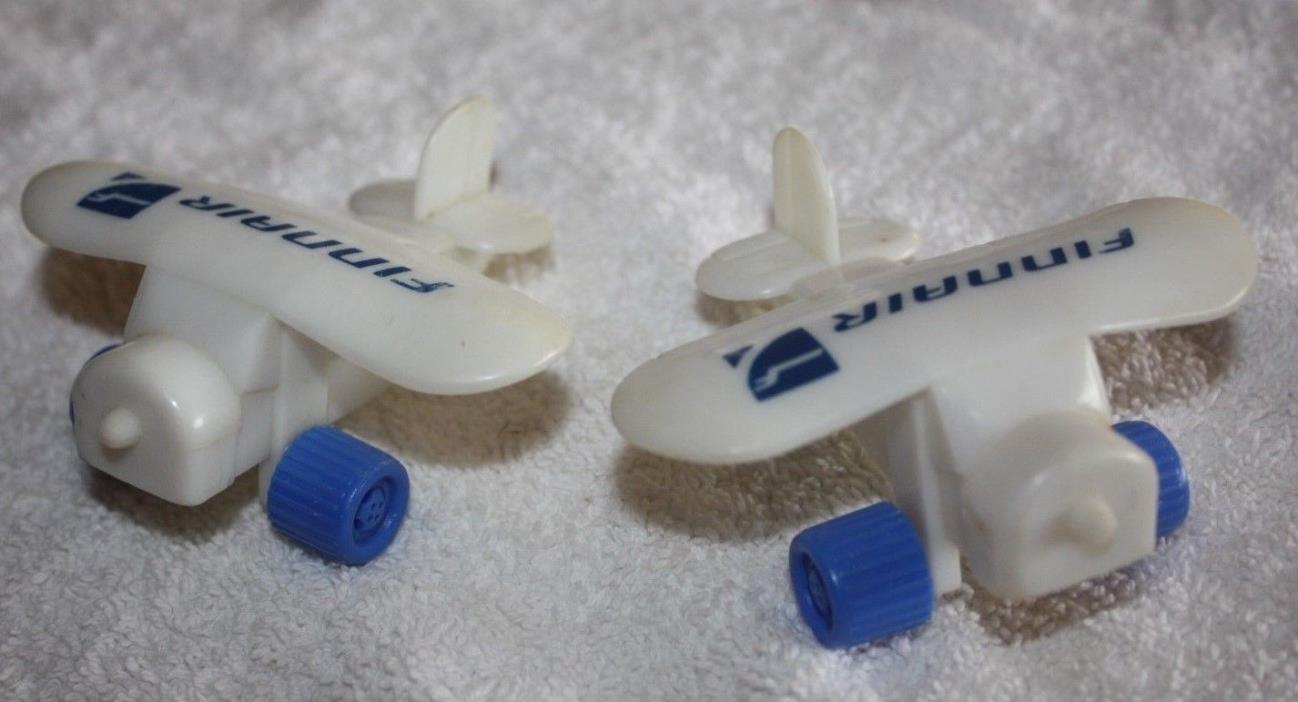 2 FINAIR AIRLINES PLASTIC TOY AIRPLANE MADE BY FLEX TOY