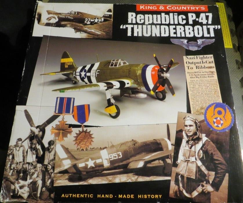 KING AND COUNTRY REPUBLIC P-47 THUNDERBOLT WW2  US FIGHTER AF012 NIB 1/30