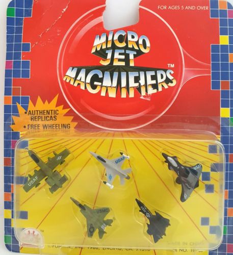 Vintage 1988, 5 Funrise Micro Jet Magnifiers Authentic Replicas  Item#10007