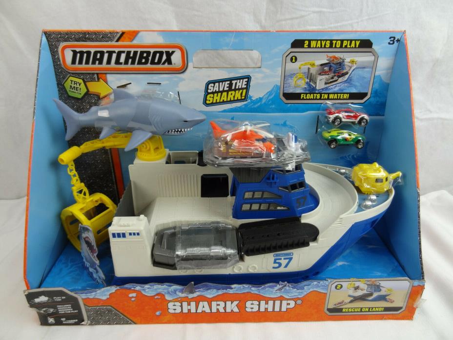 Matchbox Shark Ship Mission Marine Rescue Mega Rig Floats in Water Rolls on land