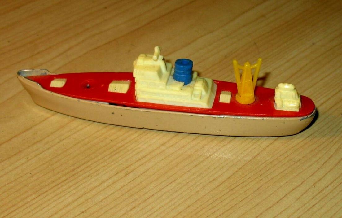 1970's Tootsie Toy Die Cast / Plastic Cargo Ship - Missing Fore Cargo Boom