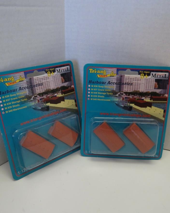 Tri-ang Minic Ships Harbour Warehouses # M840 - 2 SETS of 2 Sealed on Card