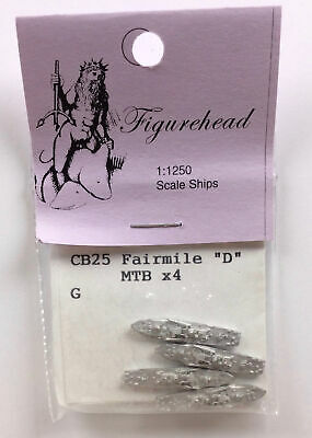 Figurehead CB25 British Patrol Boat Fairmile D MTB 1/1250 Scale Metal Model X 4