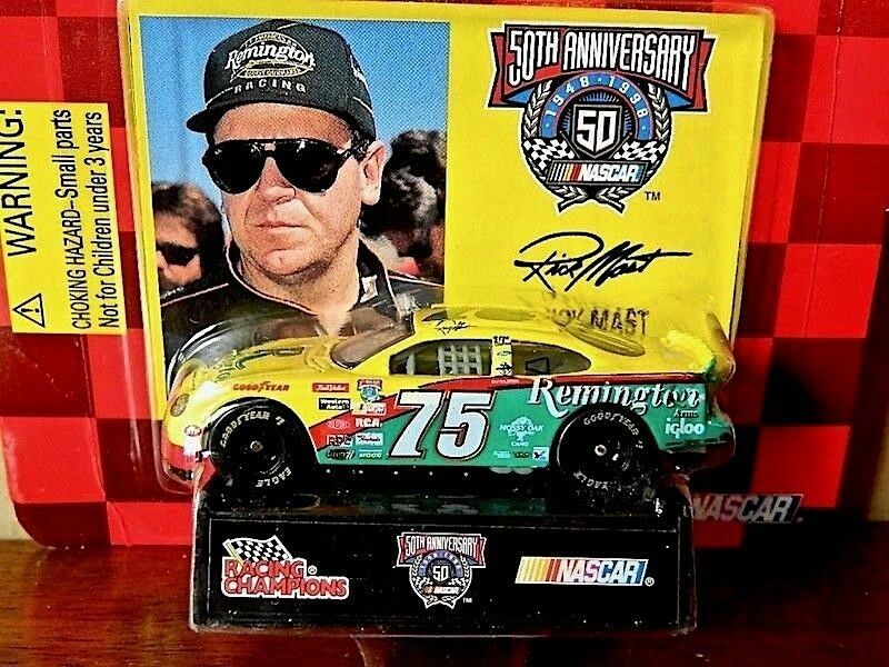 NASCAR 50th Anniversary #75 Rick Mast, Remington 1:64 Diecast Yellow Ford Taurus