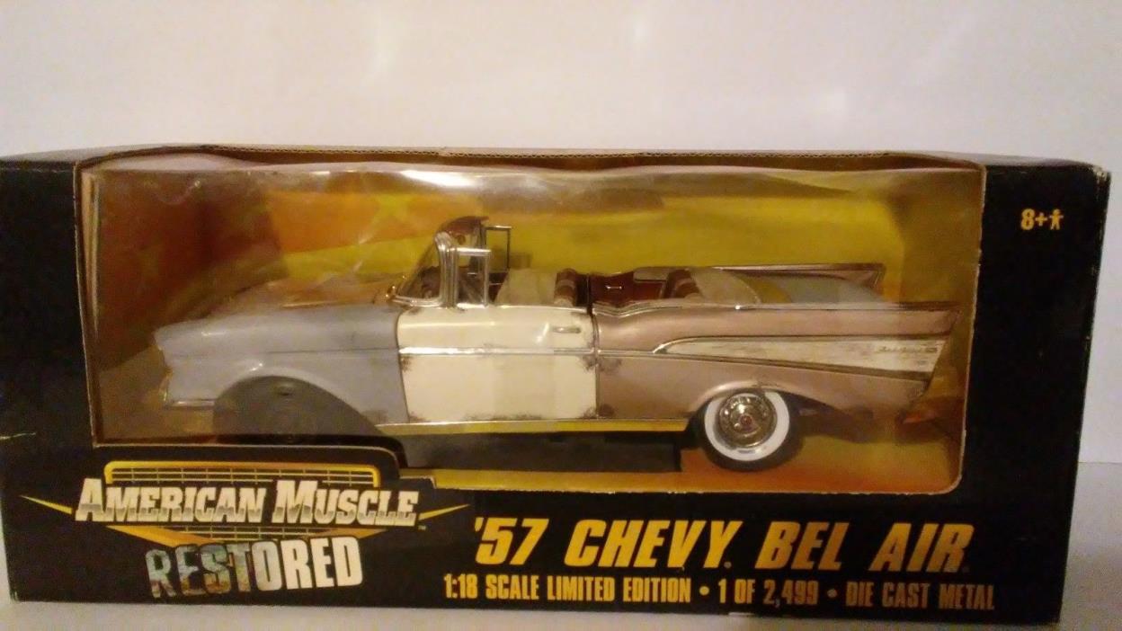 Restored 1957 Chevy Bel Air 1:18 Scale Die Cast Metal American muscle