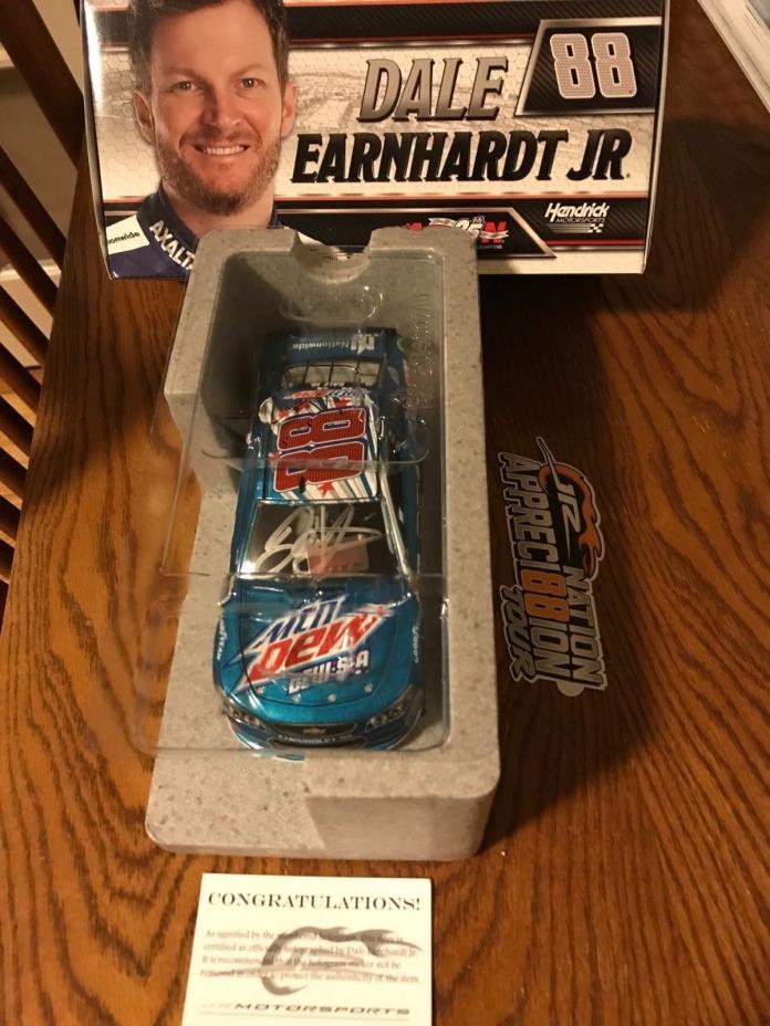 SIGNED 2017 DALE EARNHARDT JR #88 MOUNTAIN DEW SA AUTOGRAPHED 1:24 DIECAST