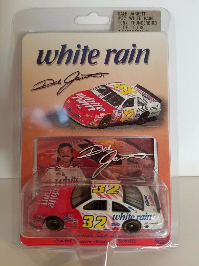 Dale Jarrett #32 White Rain 1/64 1997 Ford Thunderbird 1 of 10,080 with Card