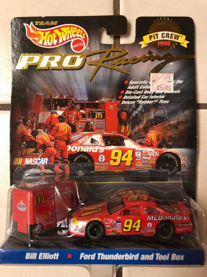 Hot Wheels Pro Racing Pit Crew Series 1998 Bill Elliott #94 McDonalds w/Tool Box