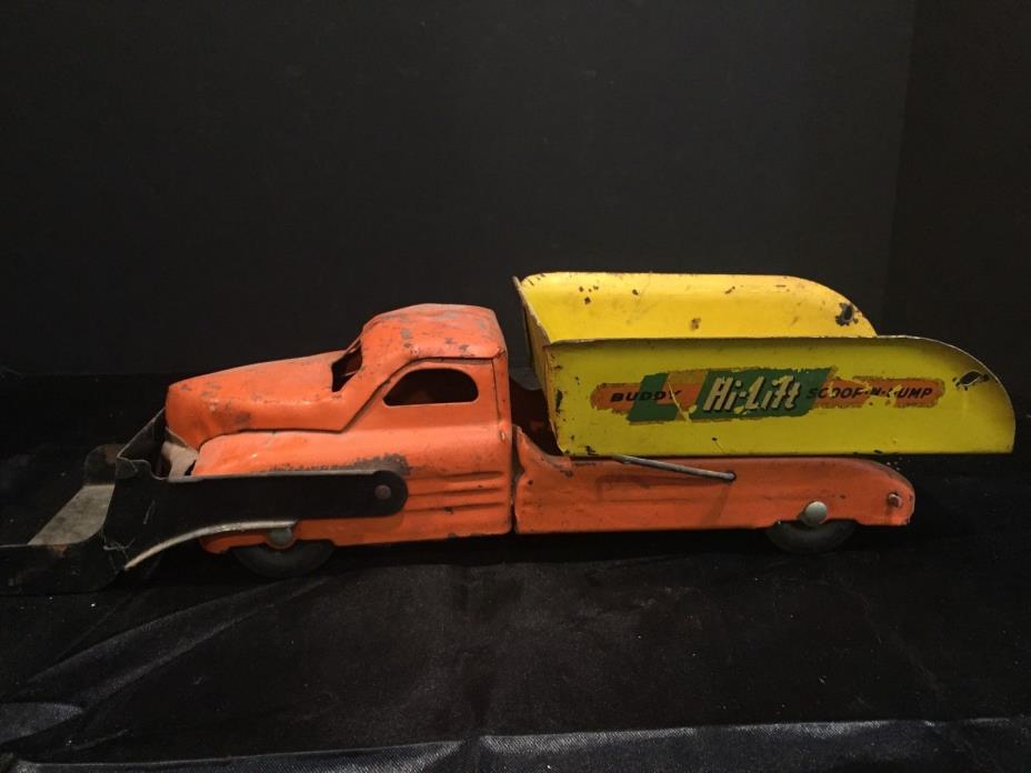 Antique Vintage Buddy L Hi-Lift Scoop-N-Dump Pressed Steel Toy Truck c. 1950s