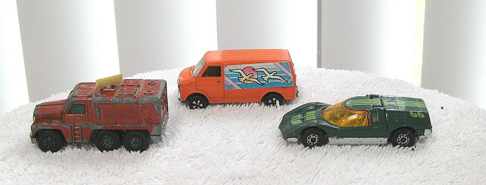 Small toy truck van and car, Used