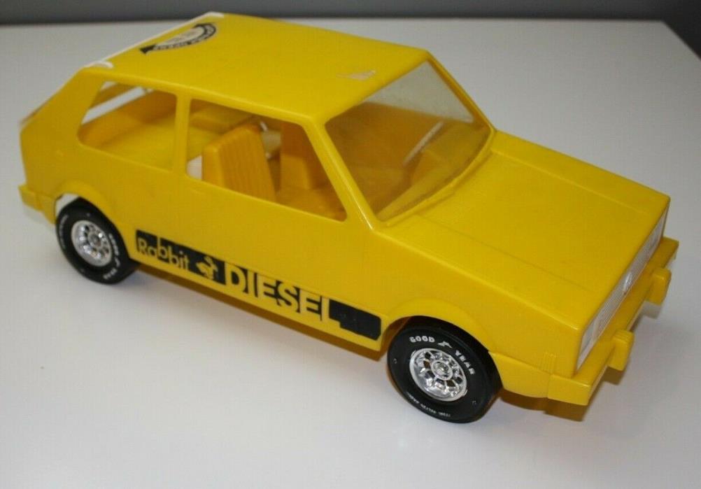 SUPER RARE Processed Plastic YELLOW Volkswagen Diesel Rabbit Vintage 70's LARGE