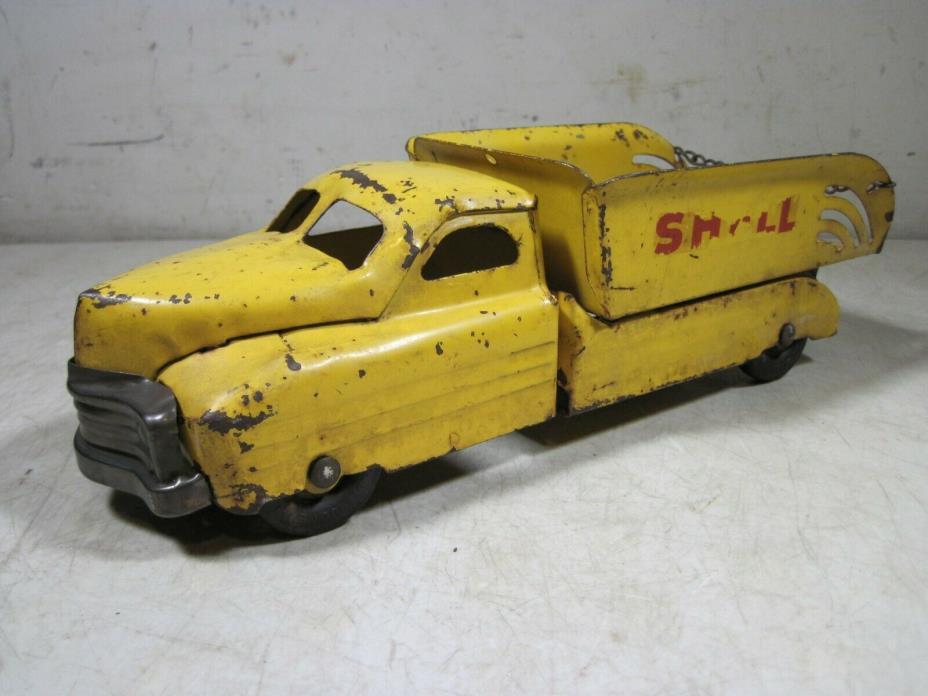 Vintage/Antique Buddy L Pressed Steel Shell Gas & Oil Dump Truck Toy 1930's 40's