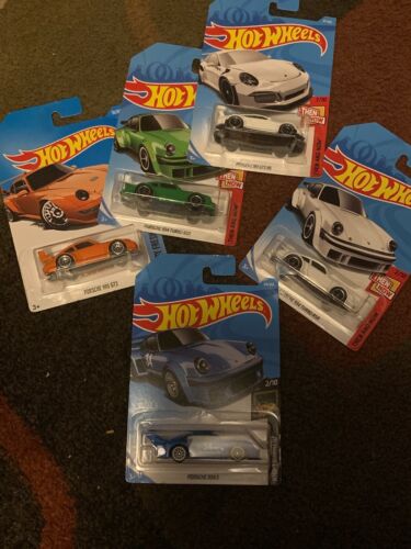Porsches Set Of 5 Good Cards Orange Porsche Bent Corner On Card
