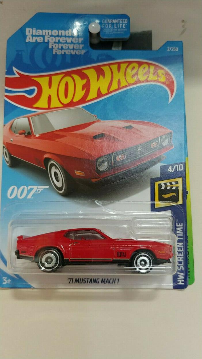 Hot Wheels 71 Ford Mustang Mach 1 RED diecast 007 series - 1/64 308