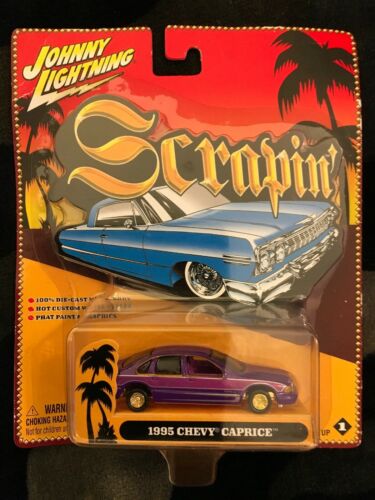 Johnny Lightning Scrapin’ 1995 Chevy Caprice Purple Lowrider 1:64 Scale