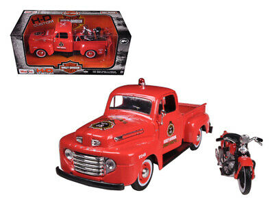 1948 Ford F-1 Pickup Truck Harley Davidson Fire With 1936 El Knucklehead Harl...