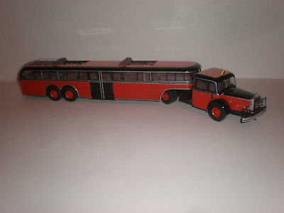 1/43 Truck Mercedes Benz L.6500 Bus semi-trailer Setra Sattel-Zug 1939 Handmade