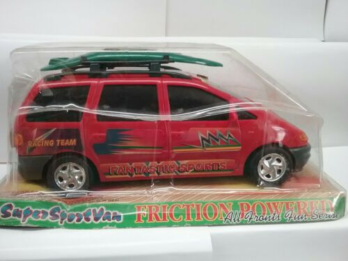Super Sport Friction Fantastic Sports Racing Team Toy Van with Surf Board on Top