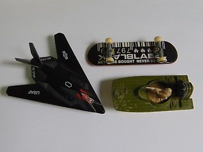 Matchbox 1976 Boat, Black Label Teck Deck, USAF Airplane TOY Lot (3)