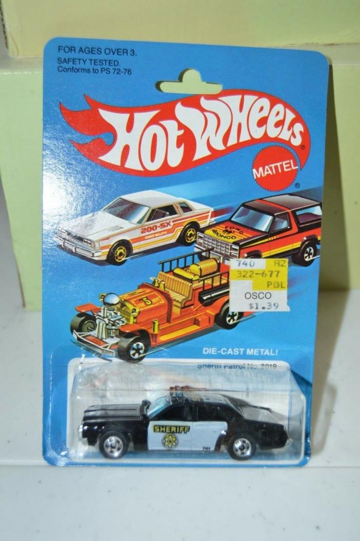 Hot Wheels SHERIFF PATROL Mattel No. 2019 Sealed 1982 Black Wall Tires