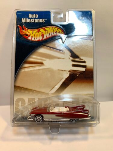 Hot Wheels 1959 Cadillac Convertible Auto Milestones Red White Die Cast 1:64