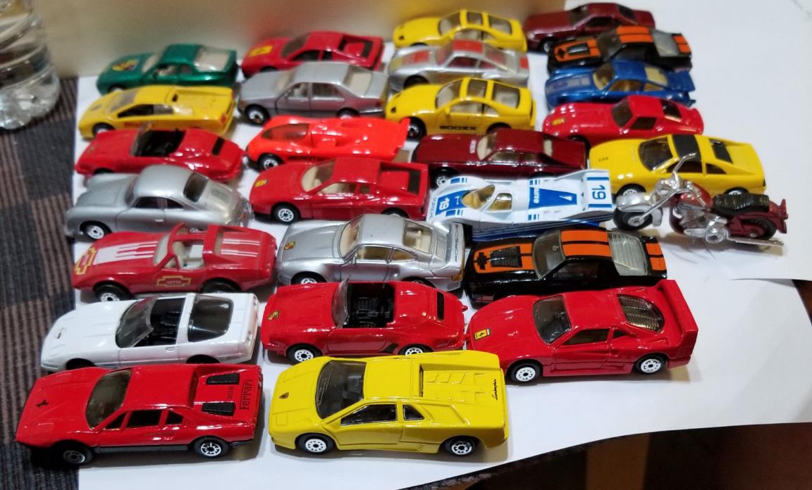 Lot of 27 Toy Cars (includes foreign & domestic car names)