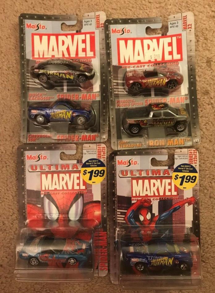 Spiderman die-cast vehicles 2002 lot of 4 Maisto